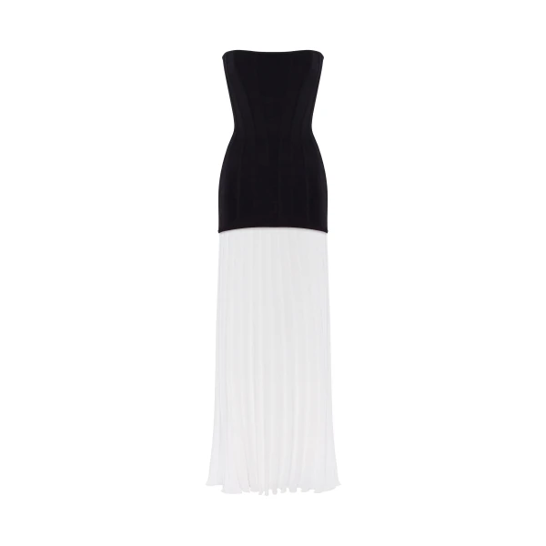 Milla Black&White dress with a pleated skirt, Parisienne