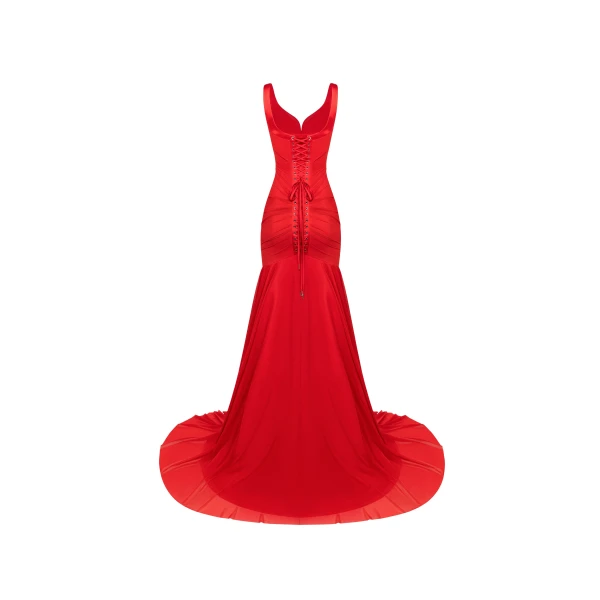 Milla Gala Scarlet Mermaid Gown, view 4