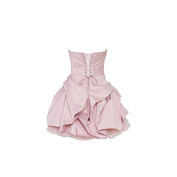 Milla Rosette mini dress in misty rose, Glow-Up, view 4
