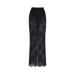 Milla Sensual semi-sheer maxi skirt crafted from black floral lace Elevate your elegance in this Milla Skirts from the 2025 resort wear edit