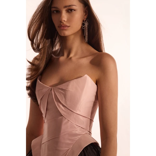 Milla Sleeveless pink corset with detachable bow, Parisienne Top, view 7