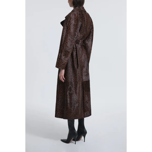 Nour Hammour Althea Belted Ponyhair Coat, view 4