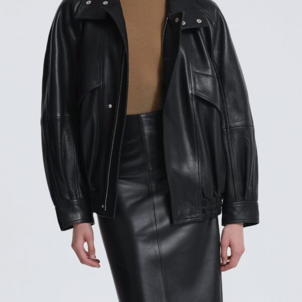 Nour Hammour Jackets Color | Ariste Fluid Leather Jacket luxury leather Jackets from Coveti
