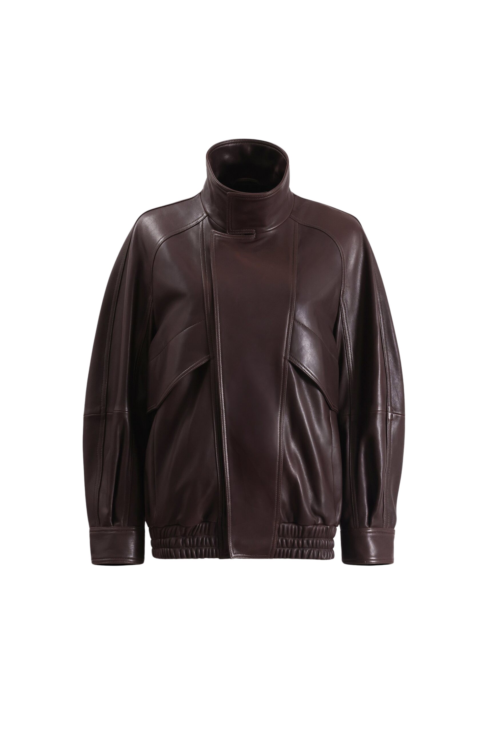 Nour Hammour Ariste Structured Leather Bomber Jacket