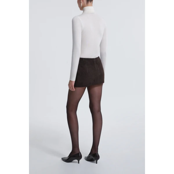 Nour Hammour Avery Skirt Ultra Mini Suede Skirt, view 3