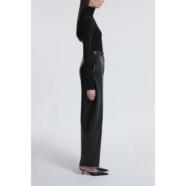 Nour Hammour Barrel Pants Softly Sculpted Leather Pants, view 3