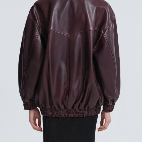 Nour Hammour Jackets Color | Beck Leather Bomber Jacket luxury leather Jackets from Coveti