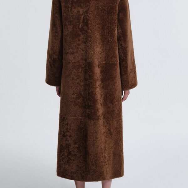 Nour Hammour Coats Color | Birthday Coat Draped Shearling Coat luxury leather Coats from Coveti