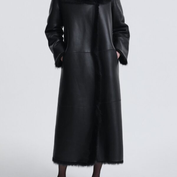 Nour Hammour Coats Color | Birthday Coat Toscana Extra Warm Shearling Coat luxury leather Coats from Coveti