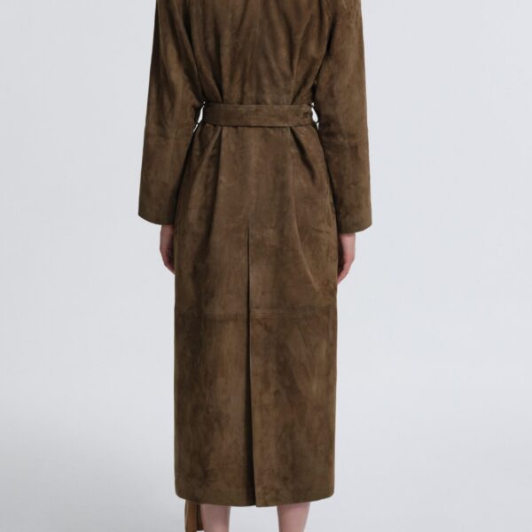 Nour Hammour Coats Color | Briona Luxurious Suede Coat luxury leather Coats from Coveti