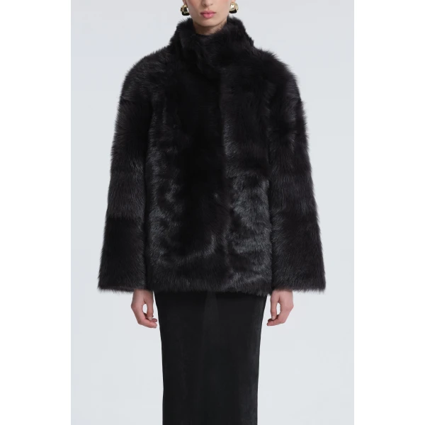 Nour Hammour Carolyn Everyday Shearling Midi Coat, view 2