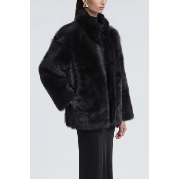 Nour Hammour Carolyn Everyday Shearling Midi Coat, view 3