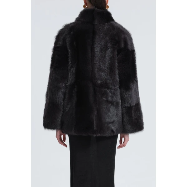 Nour Hammour Carolyn Everyday Shearling Midi Coat, view 4