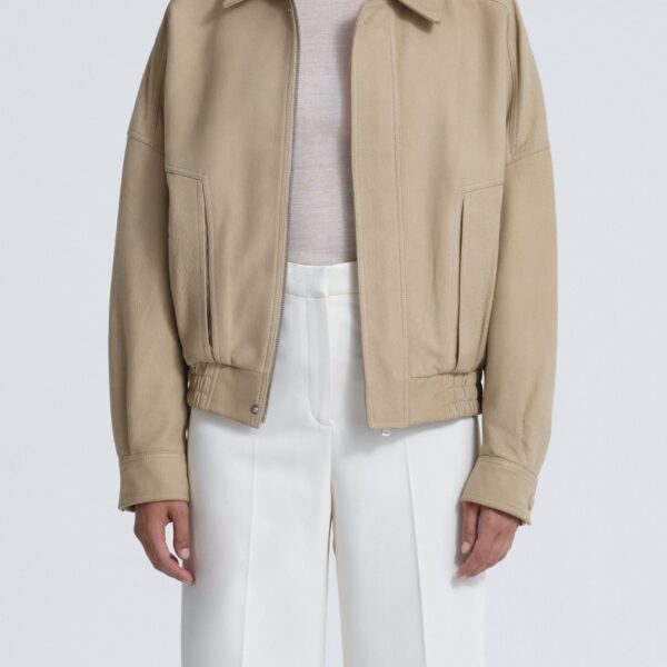 Nour Hammour Jackets Color | Dalma Relaxed Suede Jacket luxury leather Jackets from Coveti