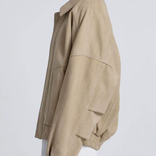Nour Hammour Jackets Color | Dalma Relaxed Suede Jacket luxury leather Jackets from Coveti