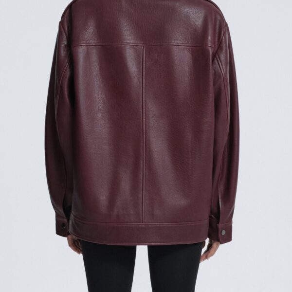 Nour Hammour Jackets Color | Drey Shearling Collar Distressed Jacket luxury leather Jackets from Coveti