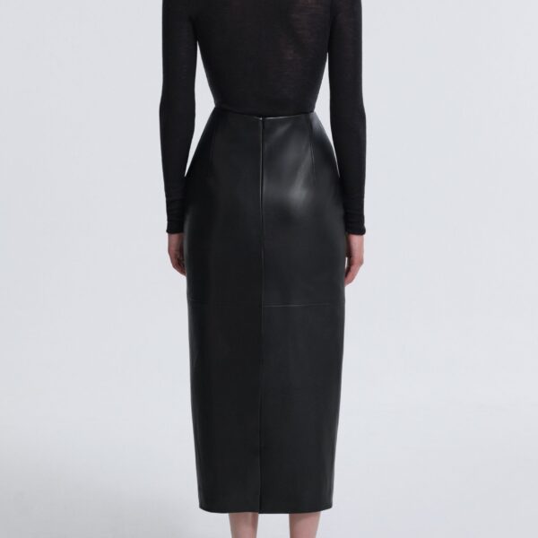 Nour Hammour Skirts Color | Elisse Skirt Long Pencil Leather Skirt luxury leather Skirts from Coveti