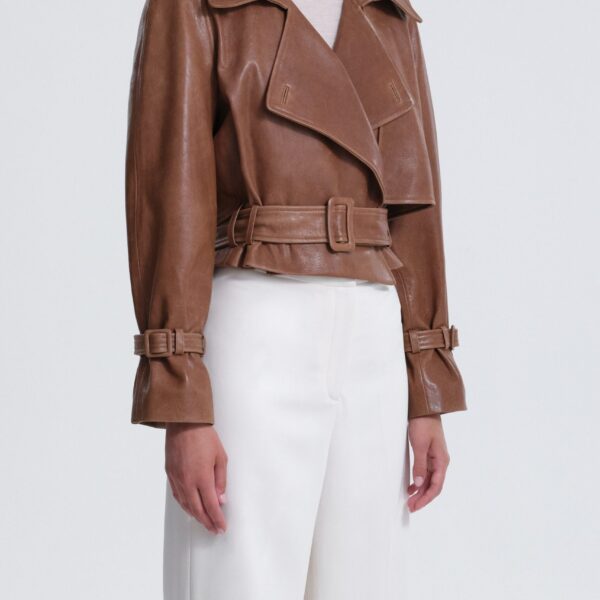 Nour Hammour Jackets Color | Hatti Cropped Leather Jacket luxury leather Jackets from Coveti