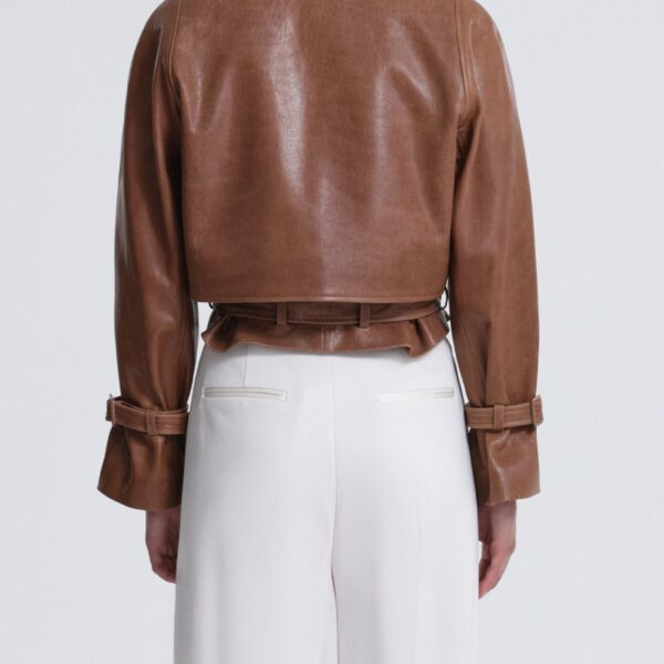 Nour Hammour Jackets Color | Hatti Cropped Leather Jacket luxury leather Jackets from Coveti