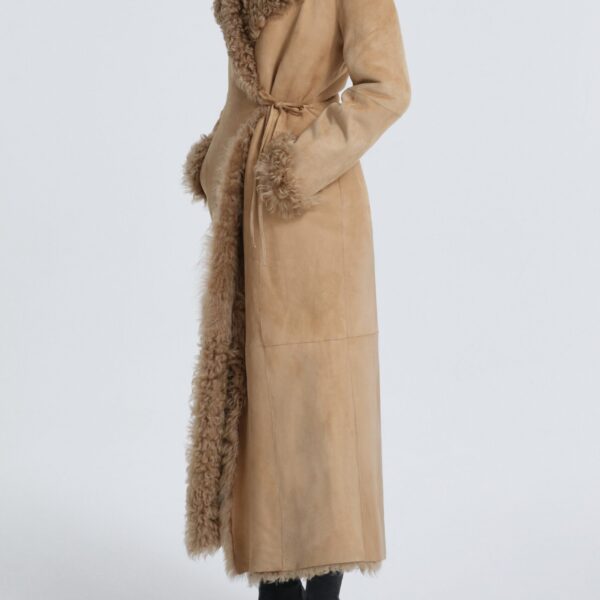 Nour Hammour Coats Color | Joni Off-duty Curly Shearling Essential luxury leather Coats from Coveti