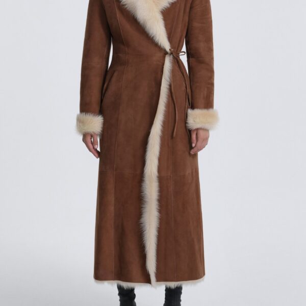 Nour Hammour Coats Color | Joni Off-duty Shearling Essential luxury leather Coats from Coveti