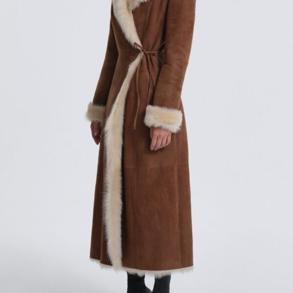 Nour Hammour Coats Color | Joni Off-duty Shearling Essential luxury leather Coats from Coveti
