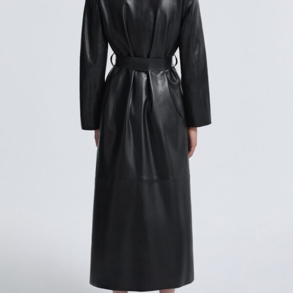 Nour Hammour Coats Color | Kasha Long Ladylike Coat luxury leather Coats from Coveti