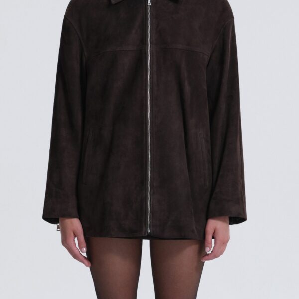 Nour Hammour Jackets Color | Layne Sleek Suede Jacket luxury leather Jackets from Coveti