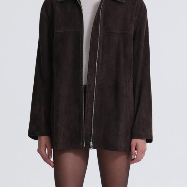 Nour Hammour Jackets Color | Layne Sleek Suede Jacket luxury leather Jackets from Coveti