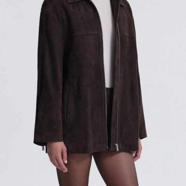 Nour Hammour Jackets Color | Layne Sleek Suede Jacket luxury leather Jackets from Coveti