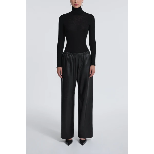 Nour Hammour Olan Pants Relaxed Suede Pants, view 2