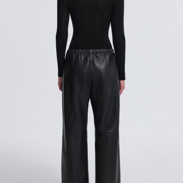 Nour Hammour Pants Color | Olan Pants Relaxed Suede Pants luxury leather Pants from Coveti