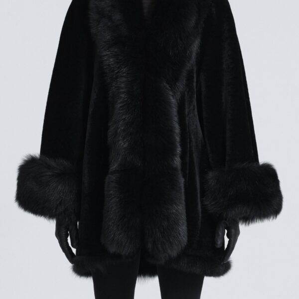 Nour Hammour Coats Color | Sima Midi Chic Shearling Coat luxury leather Coats from Coveti