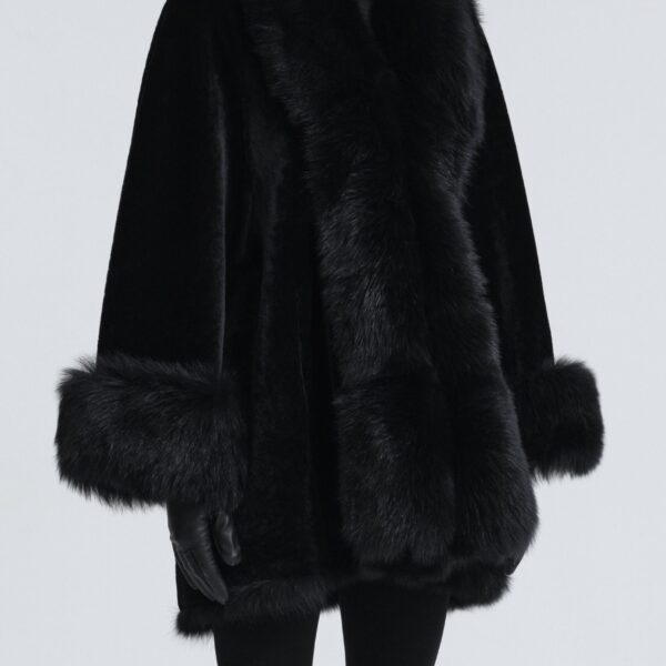 Nour Hammour Coats Color | Sima Midi Chic Shearling Coat luxury leather Coats from Coveti