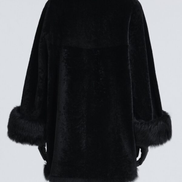 Nour Hammour Coats Color | Sima Midi Chic Shearling Coat luxury leather Coats from Coveti