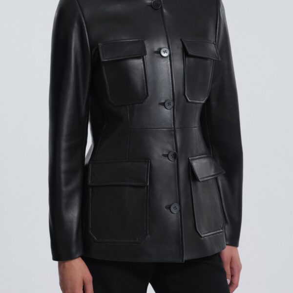 Nour Hammour Jackets Color | Vernes Elegant Leather Jacket luxury leather Jackets from Coveti