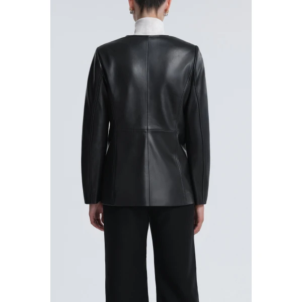 Nour Hammour Vernes Elegant Leather Jacket, view 5