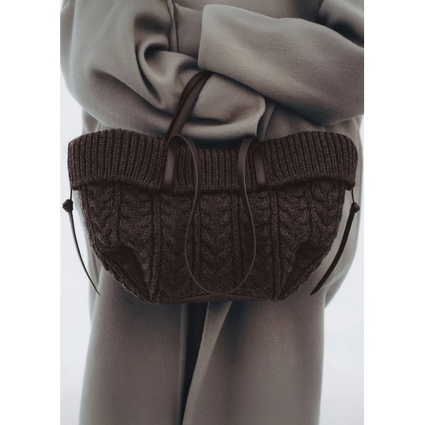 Polene Cyme Mini Edition Merino Ebony Bag, view 2