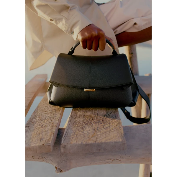 Polene Mokki Edition Textured Black Bag, view 3