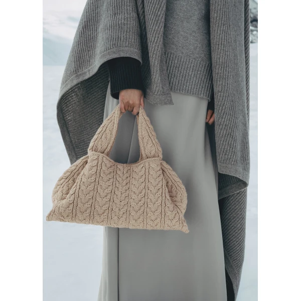 Polene Numéro Neuf Large Edition Merino Ecru Bag, view 3