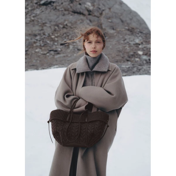 Polene Cyme Mini Edition Merino Ebony Bag, view 3