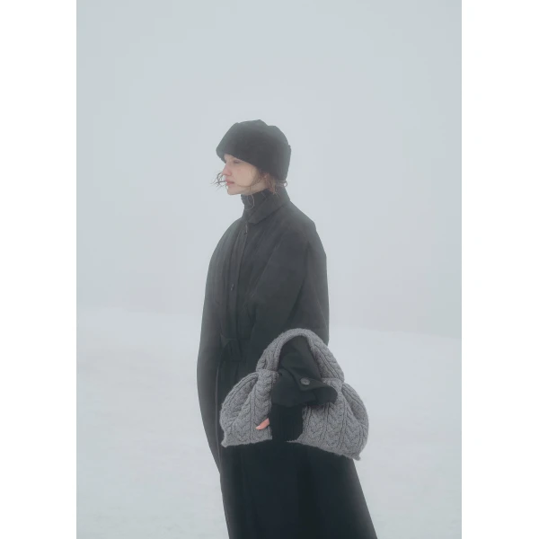 Polene Numéro Neuf Large Edition Merino Stone Bag, view 4