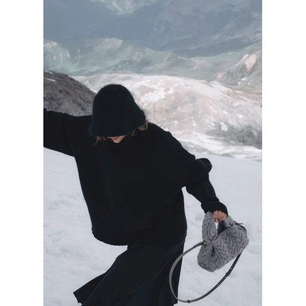 Polene Numéro Neuf Mini Edition Merino Stone Bag, view 4