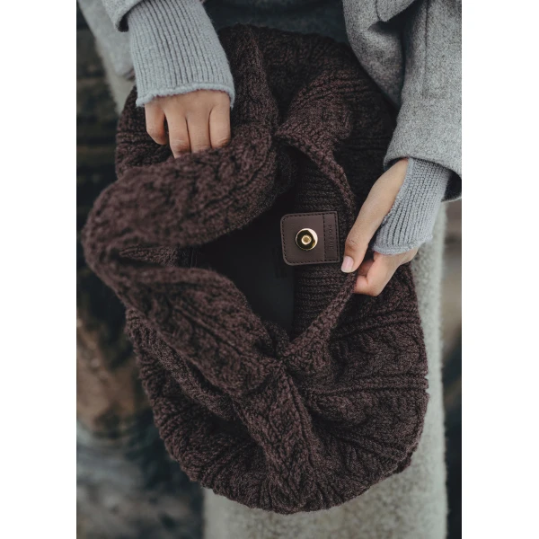 Polene Numéro Neuf Large Edition Merino Ebony Bag, view 4