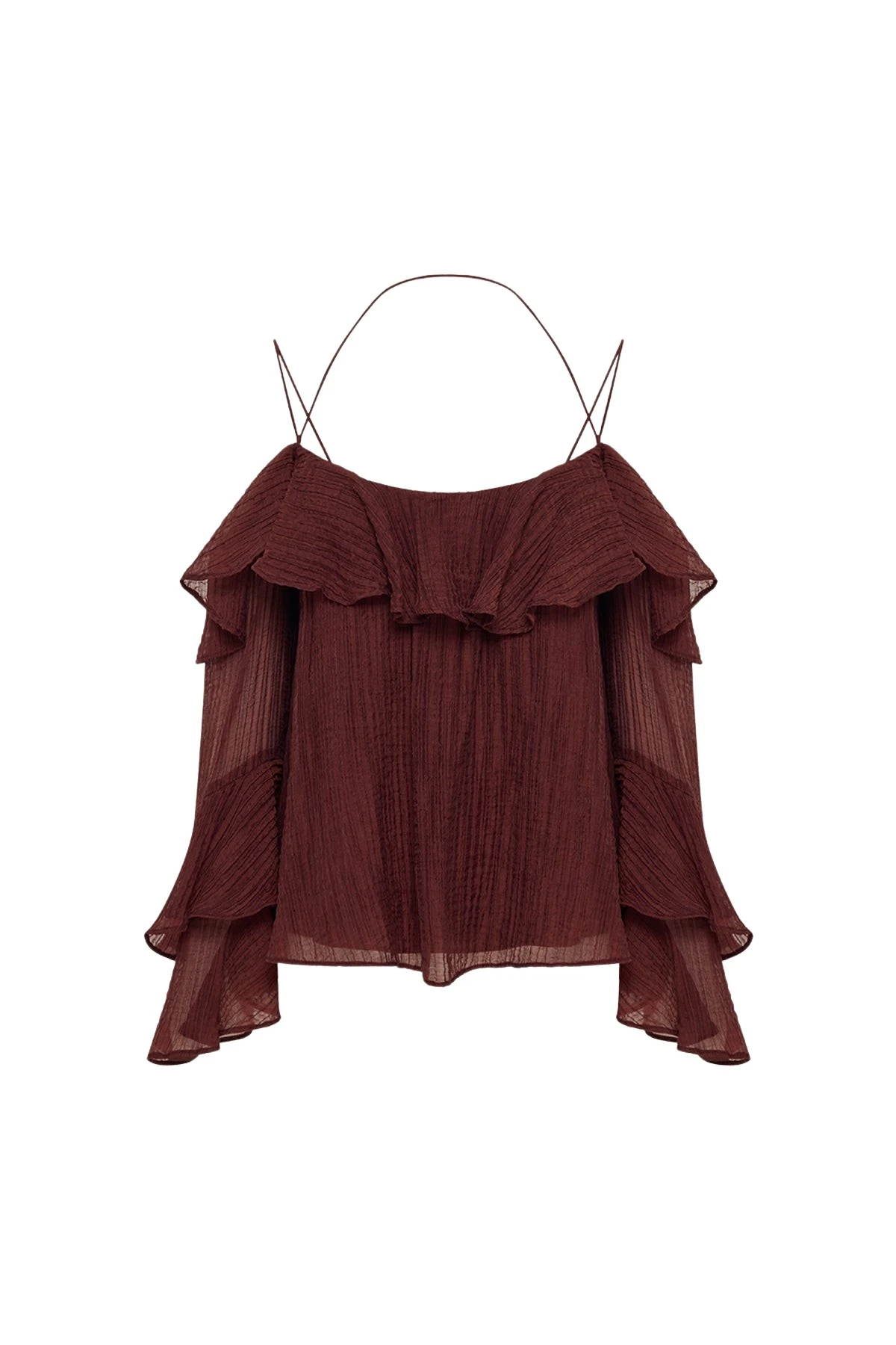 Shona-Joy-Anika-Tiered-Ruffle-Top-2025-coveti66424_nobg Shona Joy Red Tops luxury Clothing from Coveti Marketplace