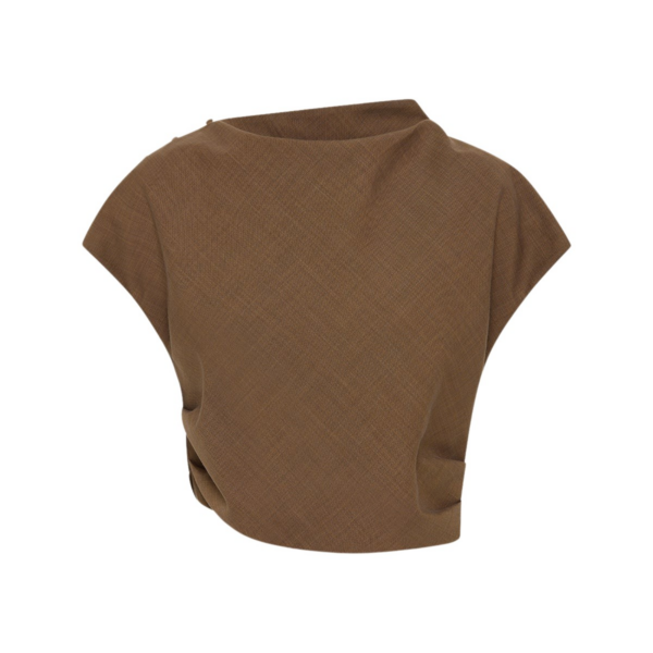 Shona Joy Brown Tops luxury Clothing from Coveti Marketplace