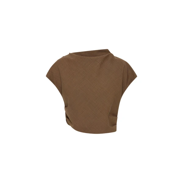 Shona Joy Brown Tops luxury Clothing from Coveti Marketplace