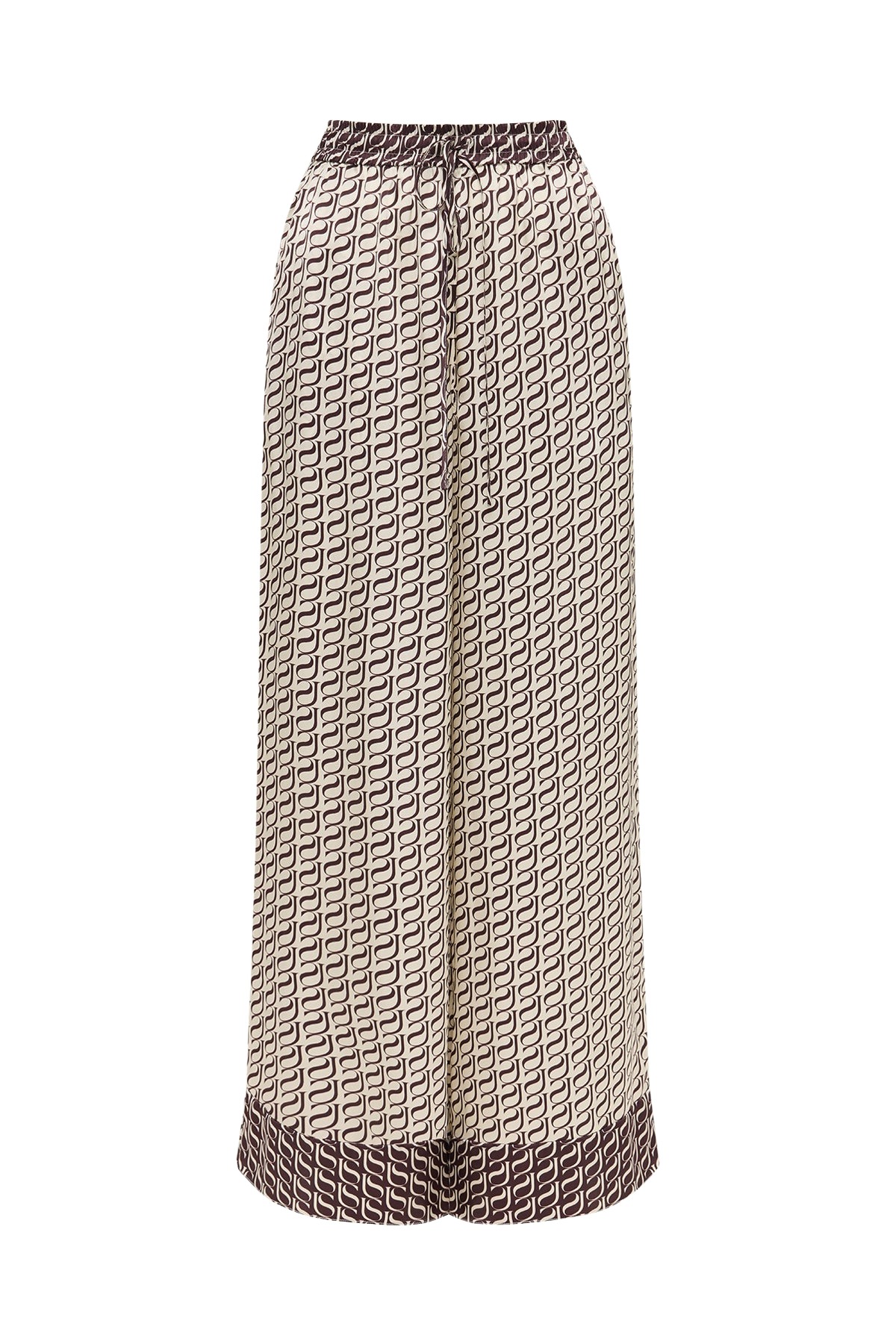 Shona Joy Monogram Silk Contrast Pant