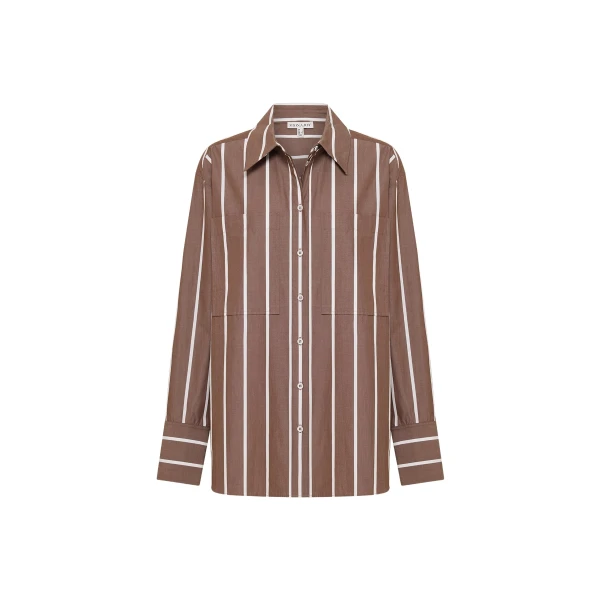 Shona Joy Brown Tops luxury Clothing from Coveti Marketplace