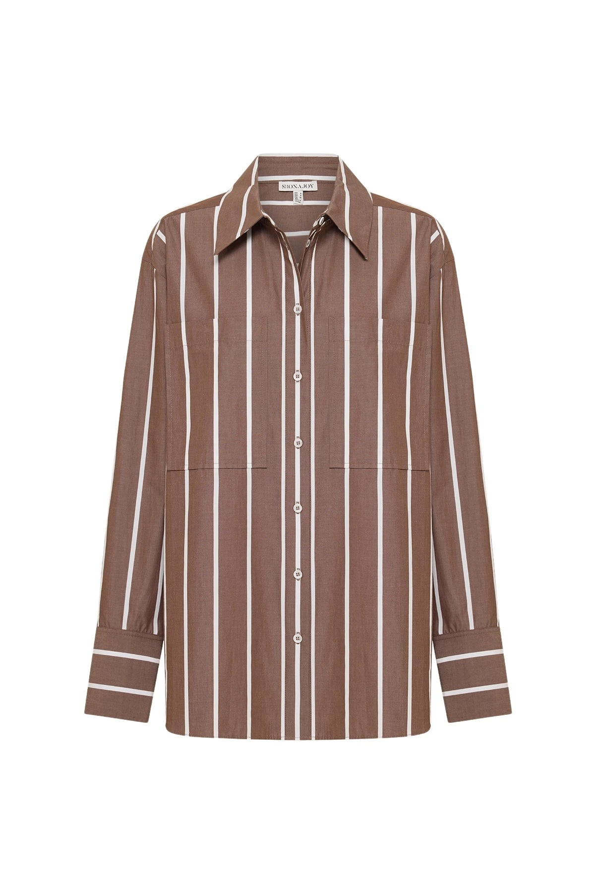 Shona-Joy-Spencer-Shirt-2025-coveti60470_nobg Shona Joy Brown Tops luxury Clothing from Coveti Marketplace